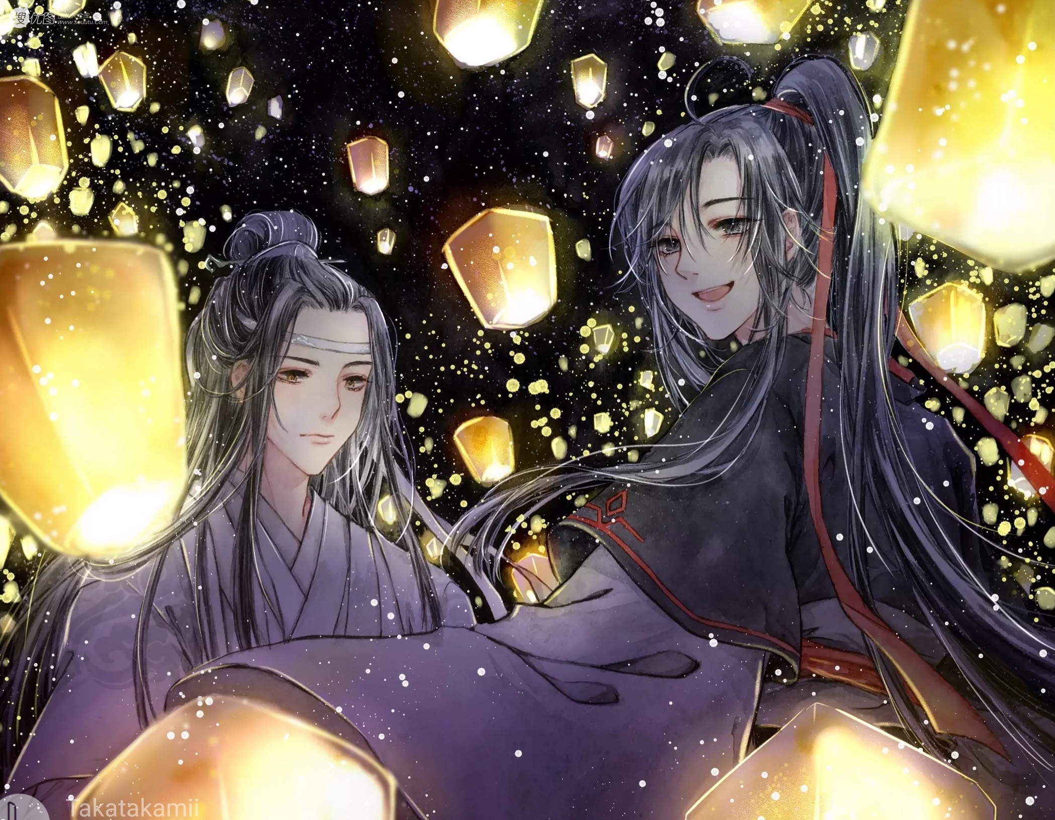 动漫《魔道祖师》主要角色各类唯美的插画图片  第4张