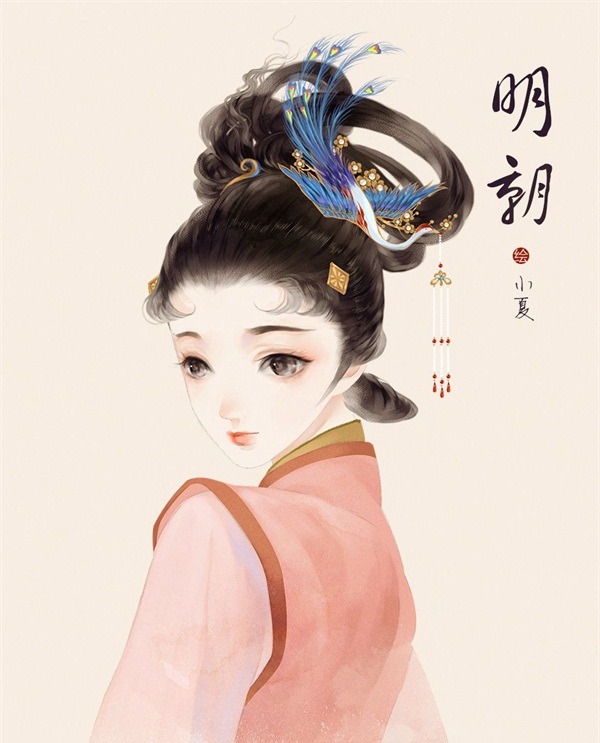 不同朝代女人的发髻发型精美好看手绘插画图片  第4张