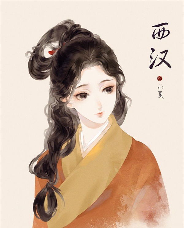 不同朝代女人的发髻发型精美好看手绘插画图片  第5张