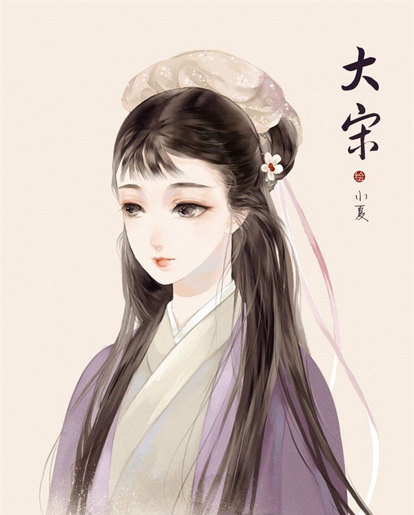 不同朝代女人的发髻发型精美好看手绘插画图片  第9张