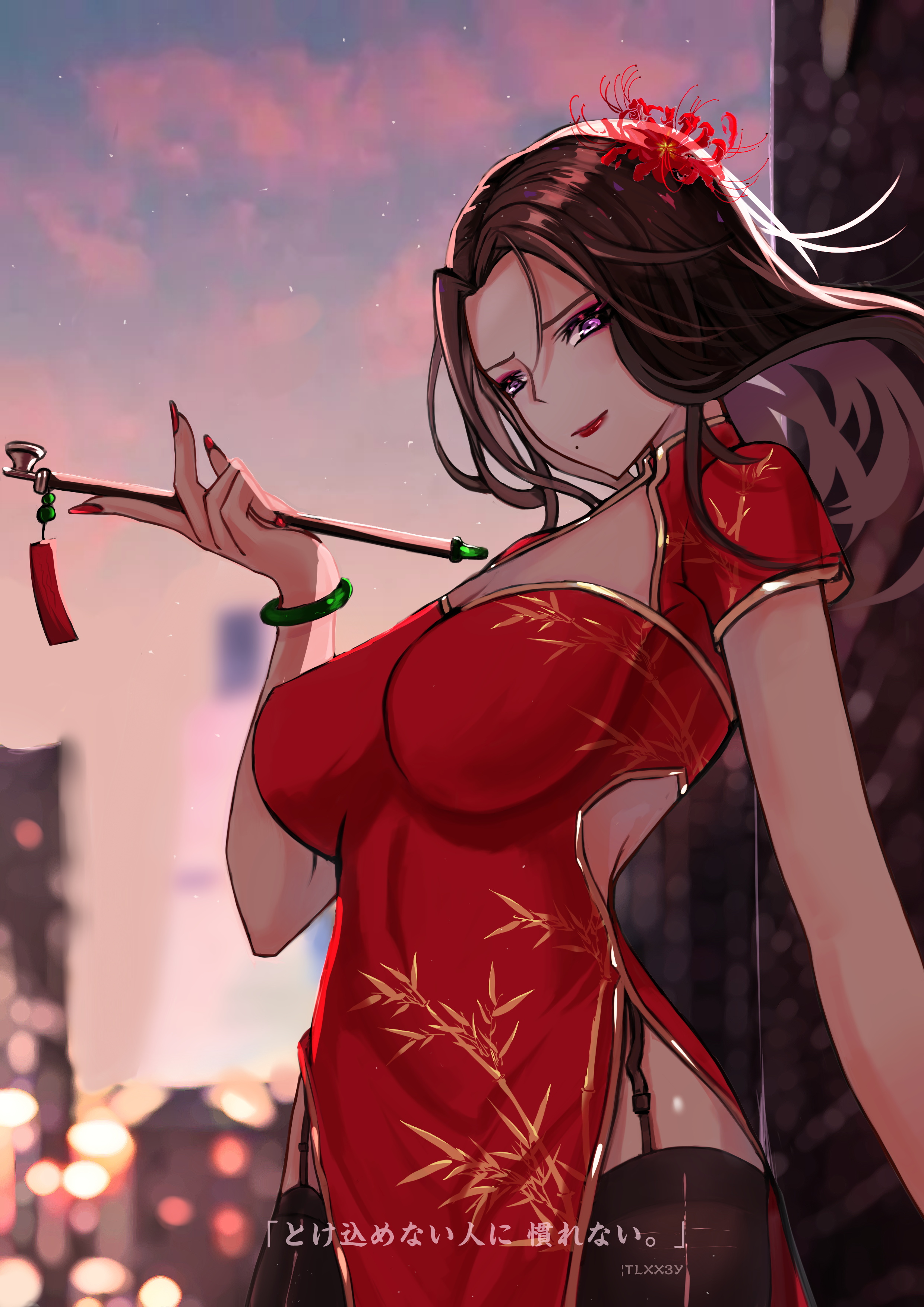 这是什么神仙画风，下巴尖尖的好美！P站画师笔下又飒又美的动漫美女图集  第9张