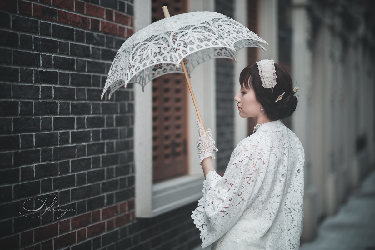 名媛风格古装美女蕾丝纱裙优雅高贵写真