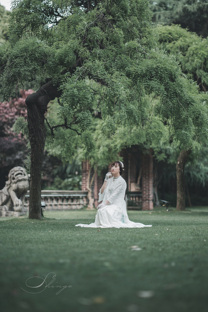 名媛风格古装美女蕾丝纱裙优雅高贵写真  第5张