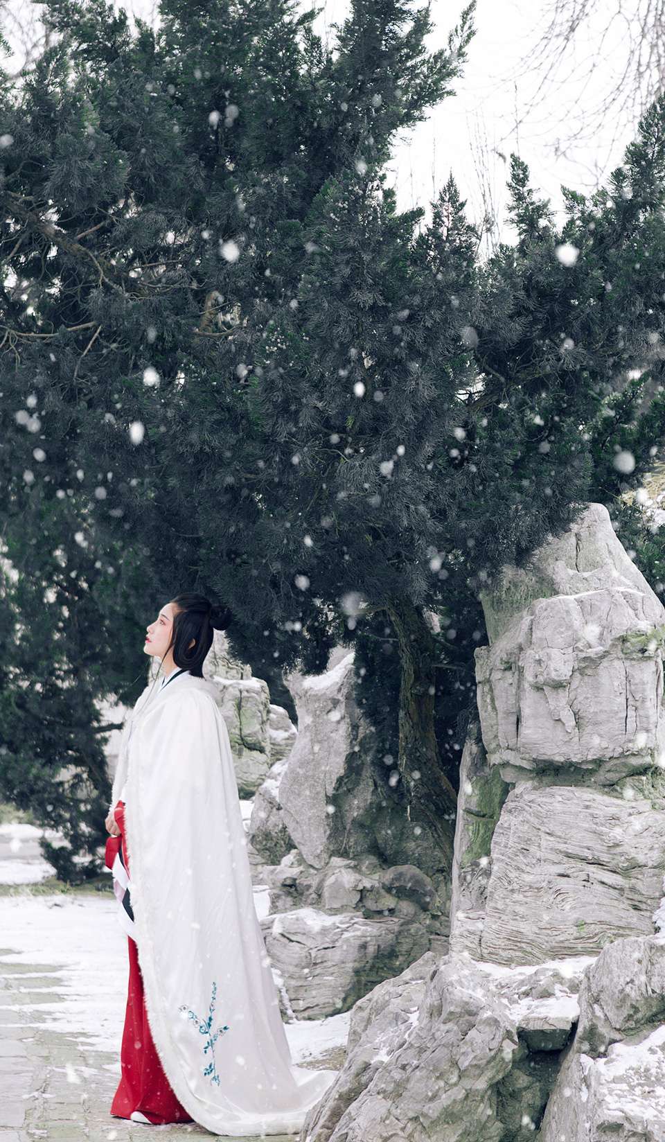 唐朝古装美女雪天漫步养眼唯美古风摄影  第9张