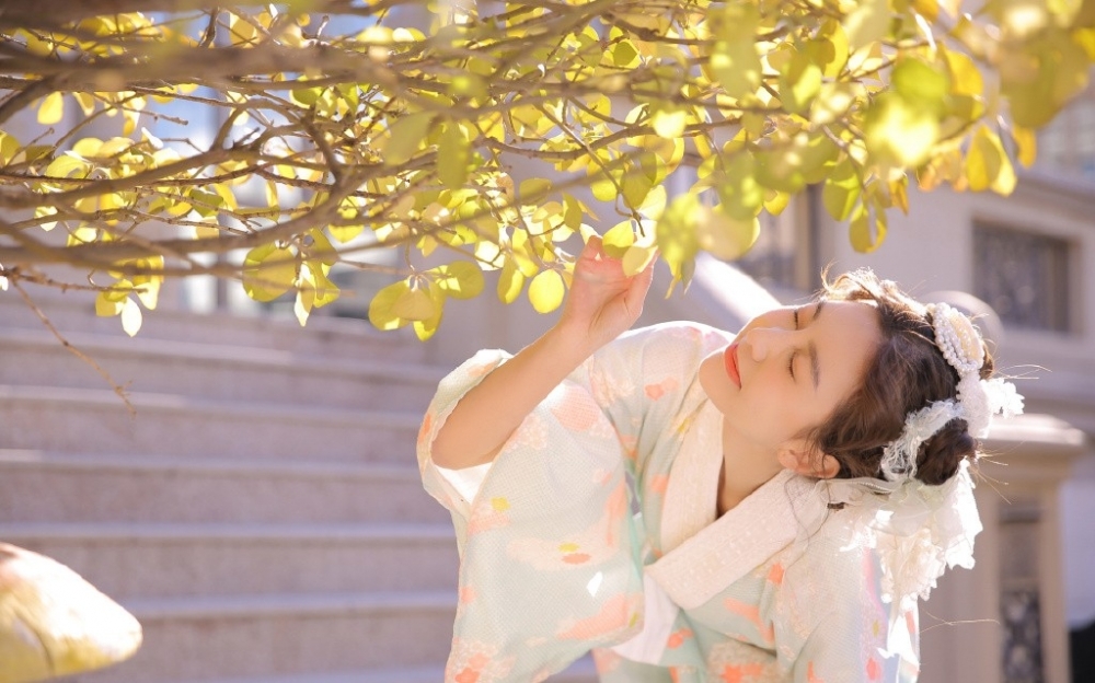 气质温柔五官精致养眼的日本和服美女粉嫩少女心唯美个性写真  第7张