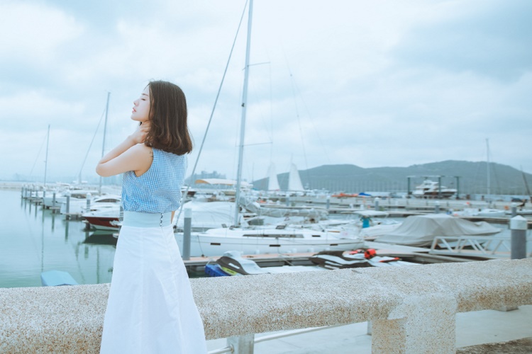 氧气女孩吊带牛仔背心清纯可爱素人写真专辑  第19张