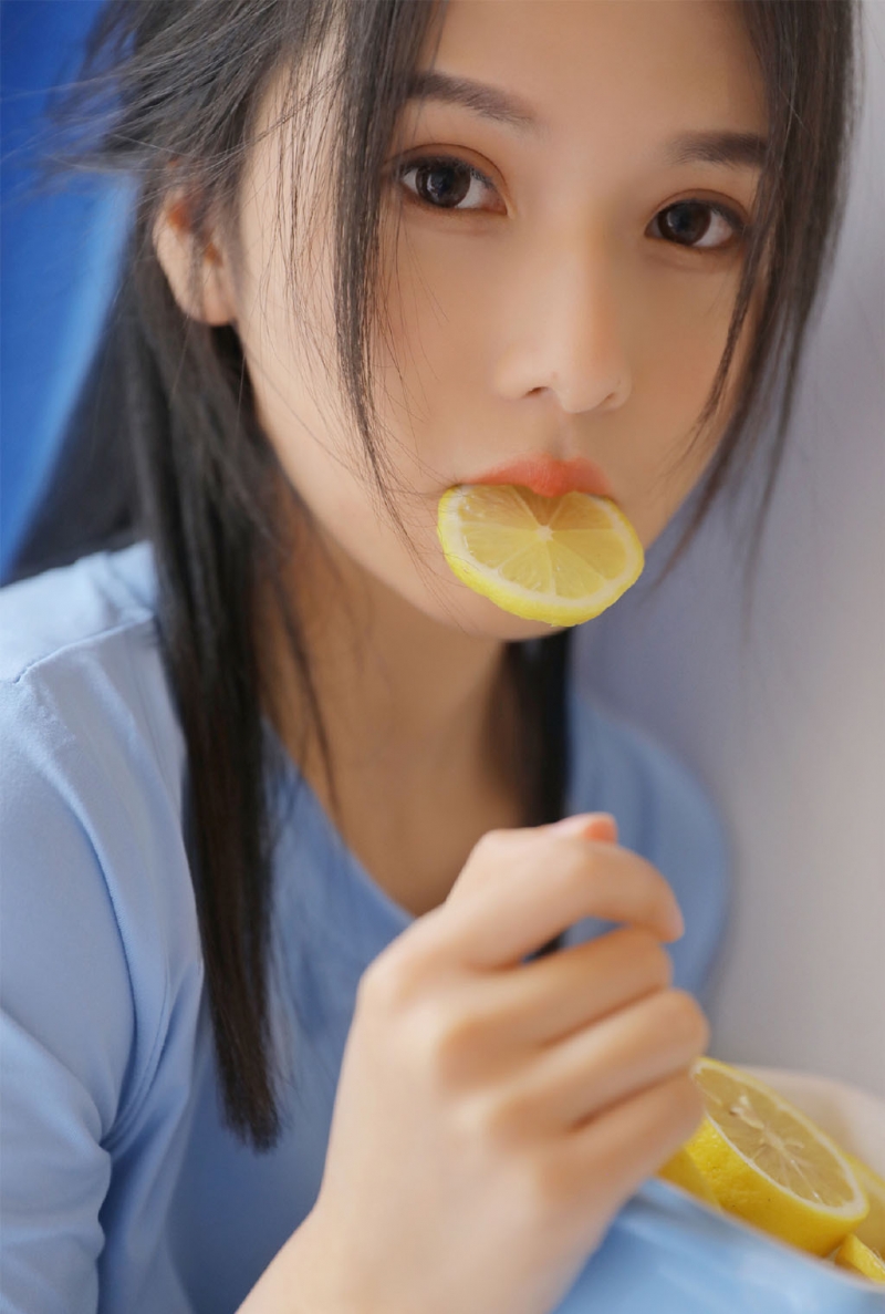 柠檬少女杏眼澄澈温柔无害女生照片  第3张