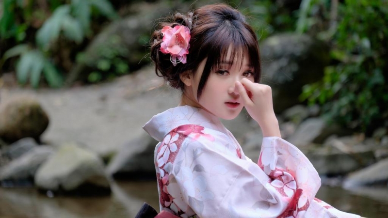 日本和服美女清新脱俗户外写真  第5张