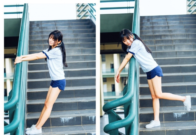 双马尾少女休闲体操服户外写真  第6张
