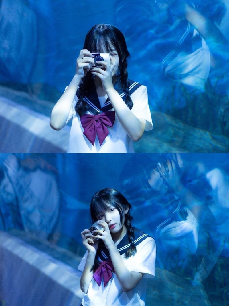 清纯水手服美少女水族馆私房照  第6张