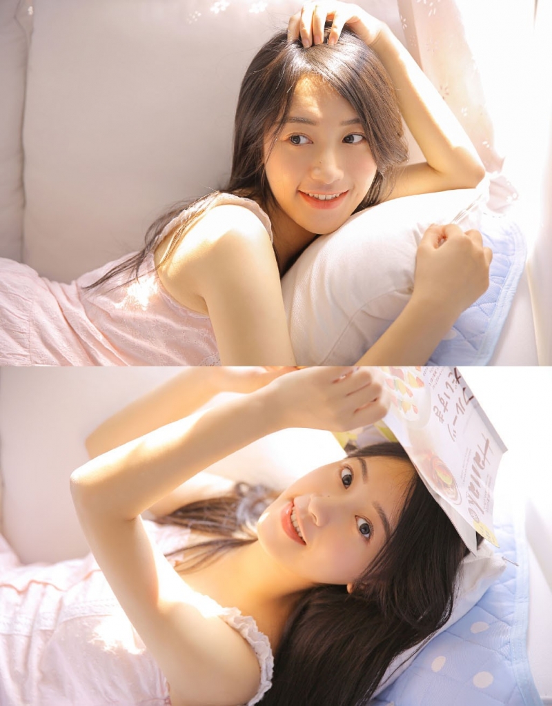 黑长直发气质女神吊带香肩图片  第6张