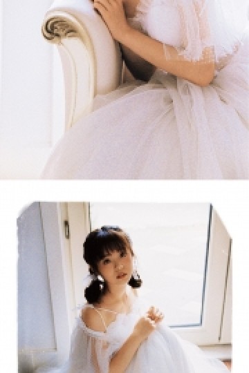 韩式麻花辫美女露肩公主裙写真