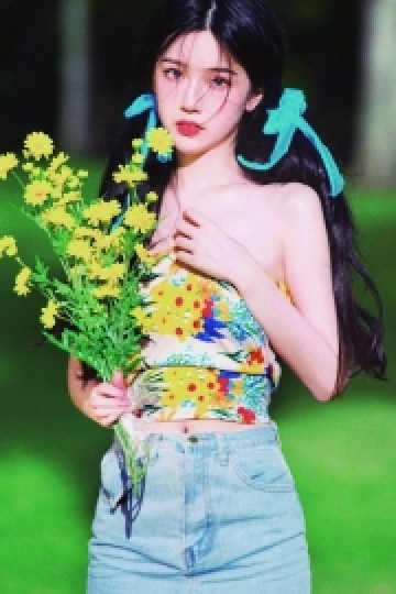 双马尾辫少女肤白貌美户外写真