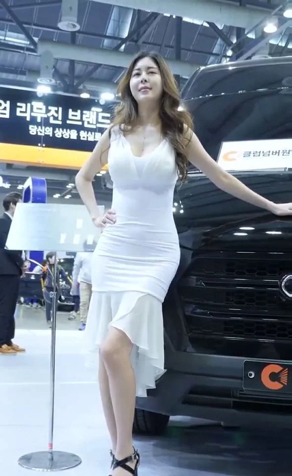 韩国车模：一席长裙，一抹淡转，气质宛如公主  第1张